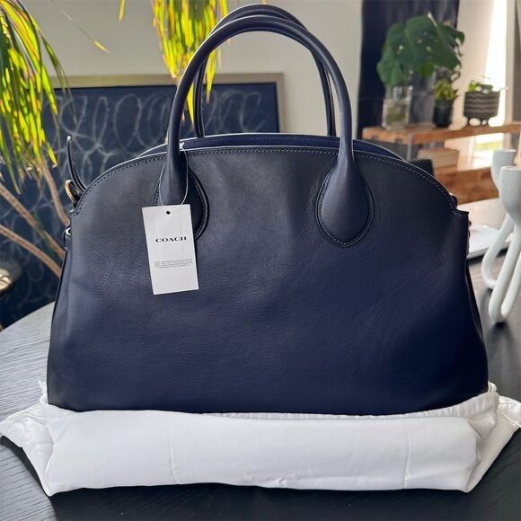 Coach Empire Carryall 40 Satchel Dark Navy Large Women's Bag - Picture 2 of 14